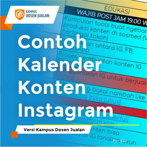 Contoh Kalender Konten Instagram Versi Kampus Dosen Jualan | Sekolah